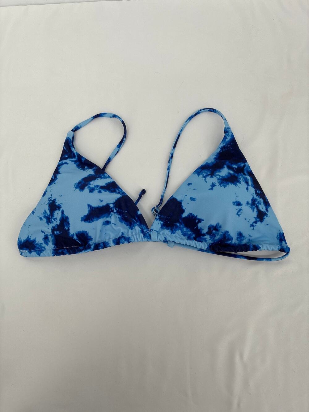 SHEIN Swim Vcay Tie-Dye Triangle Bikini Top Tie Back & Neck Large